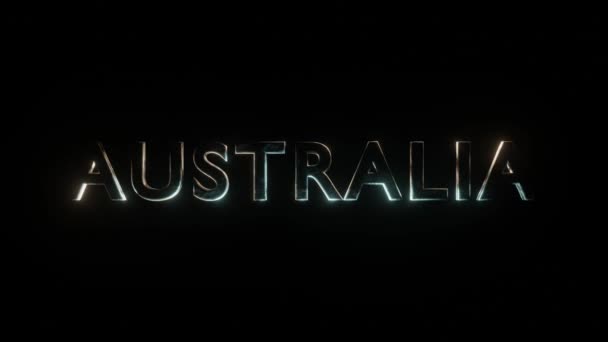Testo Australia Brilla Due Colori Uno Sfondo Nero — Video Stock