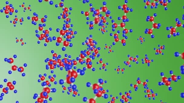 Molécules Propane Sur Fond Vert — Video
