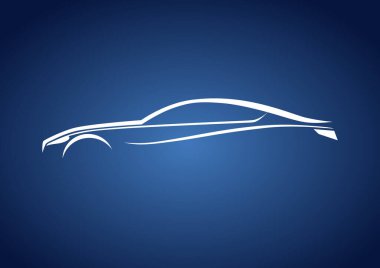 Mavi çizgileri olan spor araba logosu