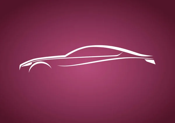 Logotipo Carro Esporte Com Linhas Sobre Rosa —  Vetores de Stock