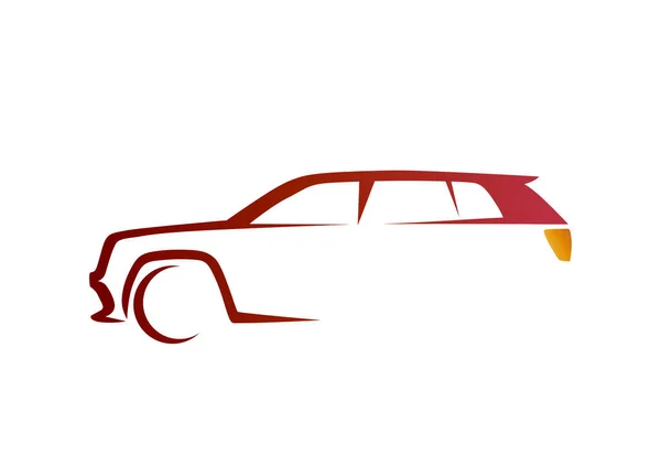 Logo Abstrait Jeep Rouge Illustration De Stock