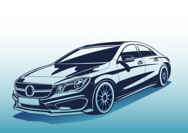 Vektör karizmatik otomobil çizimi