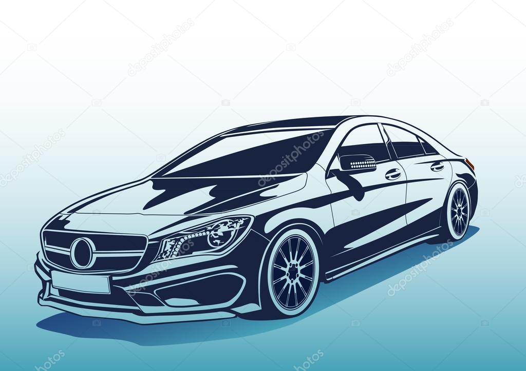 Vector charismatic automobile drawing