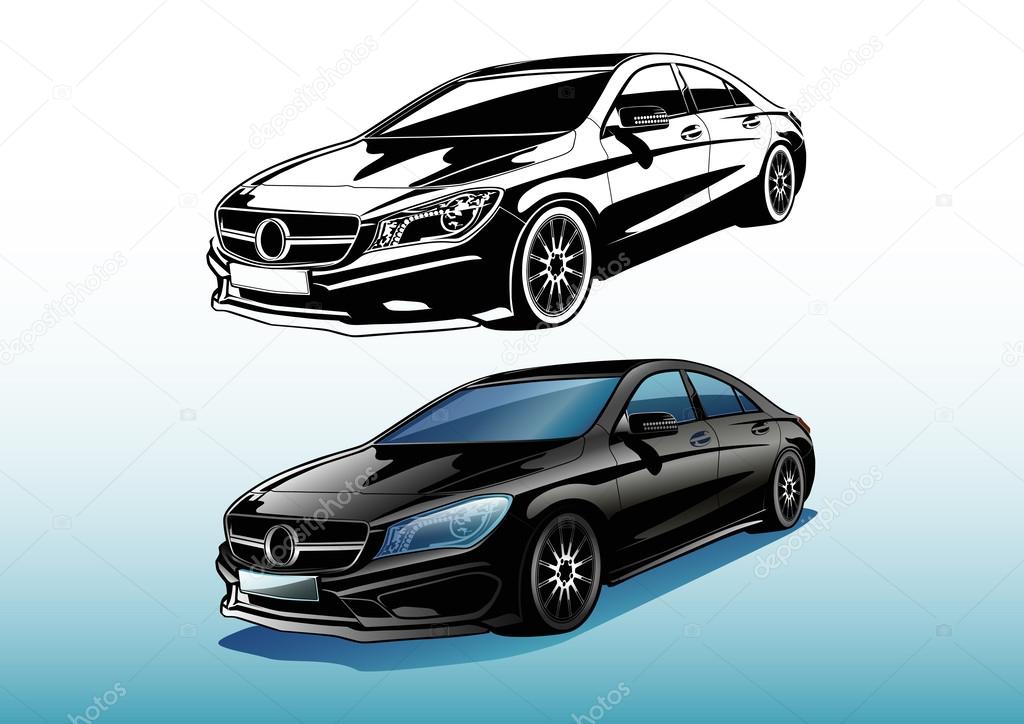 Vector charismatic automobile drawing
