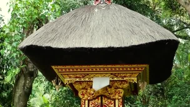 Eine Struktur in einem balinesischen Tempel für Geisteropfer — Stockvideo