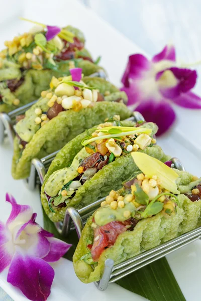 Mini Ahi säcken Tacos — Stockfoto