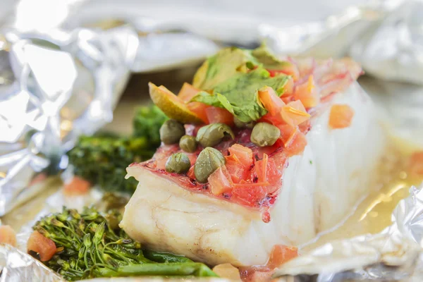 Island Snapper en Papillote — Stock Photo, Image