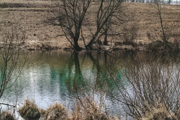 Kleine Rivier Lente Een Heldere Ochtend Rusland — Stockfoto