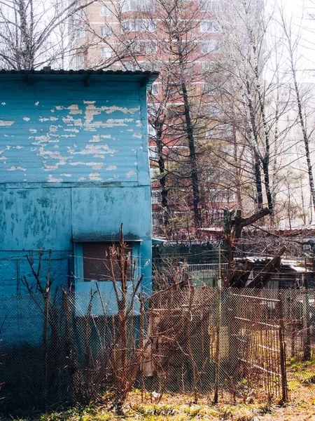 Bekerített Terület Kerttel Tavasszal Moszkvában — Stock Fotó