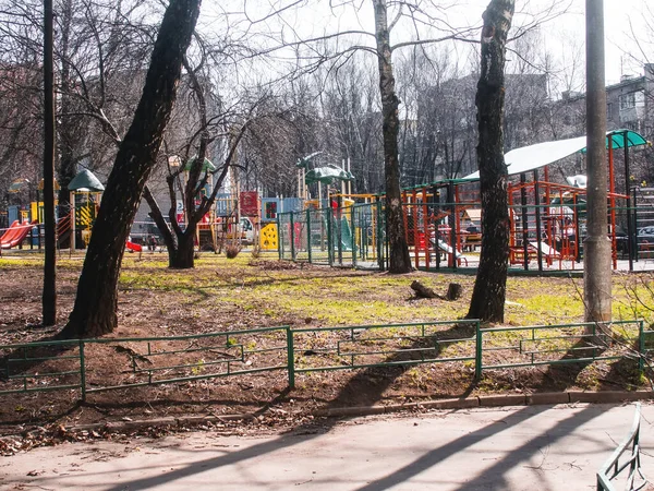 Frühlingshof Des Hauses Stadtrand Moskau — Stockfoto