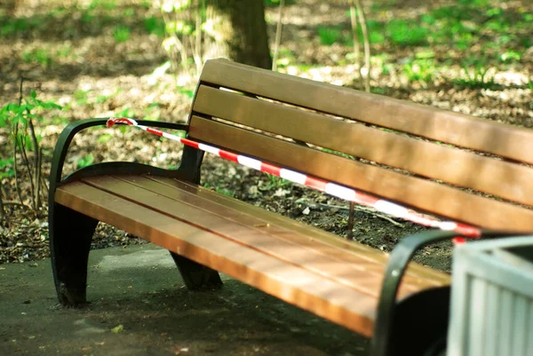 公园里一个晴朗的日子里的长椅 — 图库照片