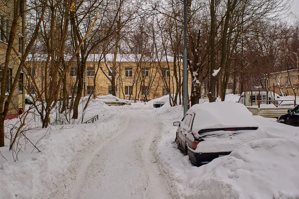 Ljus Solig Dag Efter Kraftigt Snöfall Moskva — Stockfoto