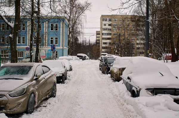 Ljus Solig Dag Efter Kraftigt Snöfall Moskva — Stockfoto