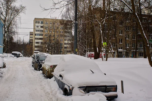 Strahlend Sonniger Tag Nach Starkem Schneefall Moskau — Stockfoto
