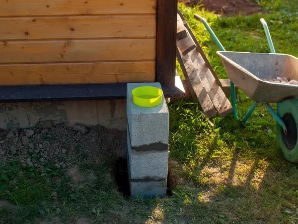 Materialen Voor Reparatie Bouw Van Een Huis Het Dorp Zomer — Stockfoto