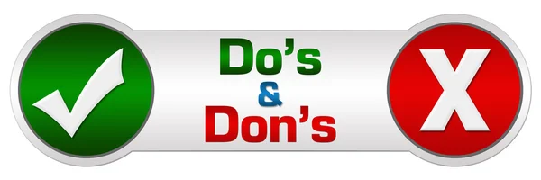 DOS Donts kırmızı yeşil iki daire — Stok fotoğraf