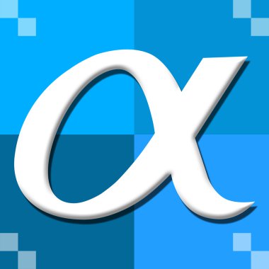 Alfa sembol mavi dört blok