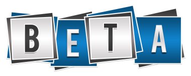 Beta metin mavi gri bloklar