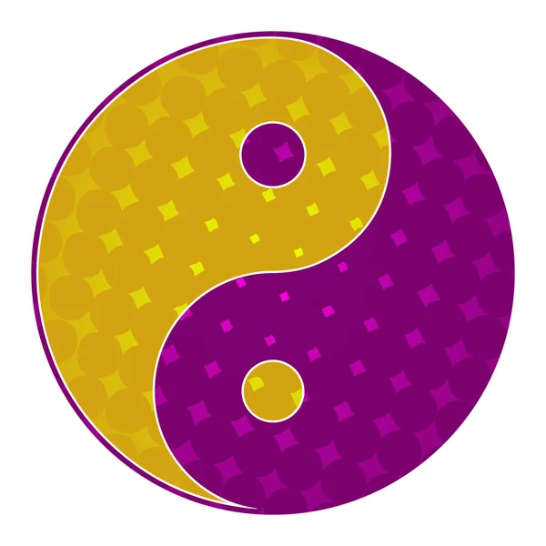 Símbolo Yin Yang Amarillo púrpura — Foto de Stock