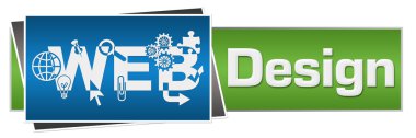Web tasarım mavi yeşil yatay