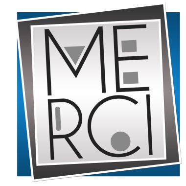 Merci metin mavi gri bloklar 