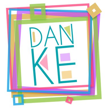 Danke metin renkli çerçeve 