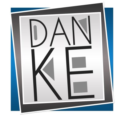 Danke metin mavi gri bloklar 
