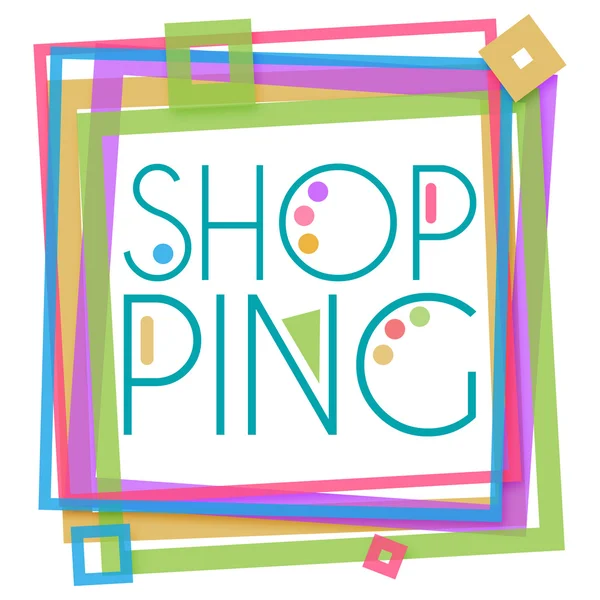 Shopping Text Colorful Frame — Stock Photo, Image