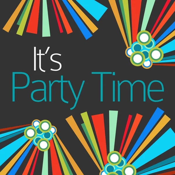 Its Party Time Text Dark Colorful Elements — Stock Photo, Image