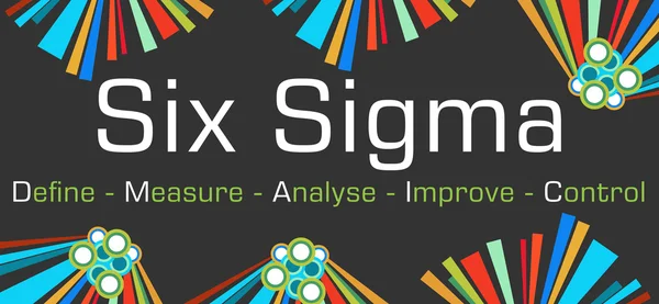 Six Sigma Dmaic dunkel farbige Elemente — Stockfoto