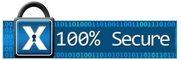Honderd procent veilig binaire horizontaal — Stockfoto