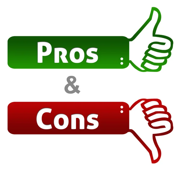 Pros And Cons Thumb Up Down — Stock Photo, Image