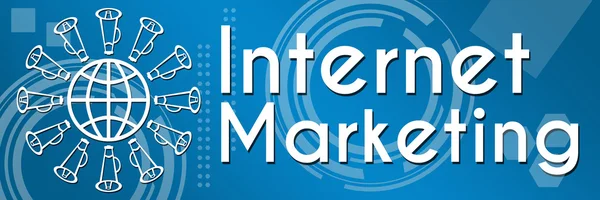 Marketing en Internet Resumen azul Antecedentes — Foto de Stock