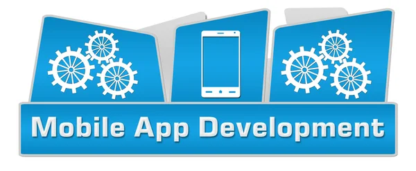 Mobile App Development Squares On Top — Stock Photo, Image