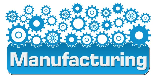 Manufacturing With Blue Gears On Top — Stock Photo, Image