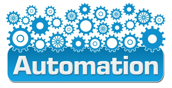 Automatizálás, kék Gears, a tetején — Stock Fotó