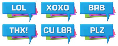 Chat Words Colorful Comment Symbols  clipart