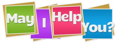 May I Help You Colorful Blocks  clipart