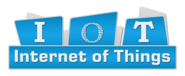 Çok - şeylerin Internet blok üstte mavi 