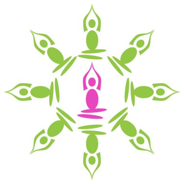 Yoga dairesel yeşil pembe teşkil etmektedir. 