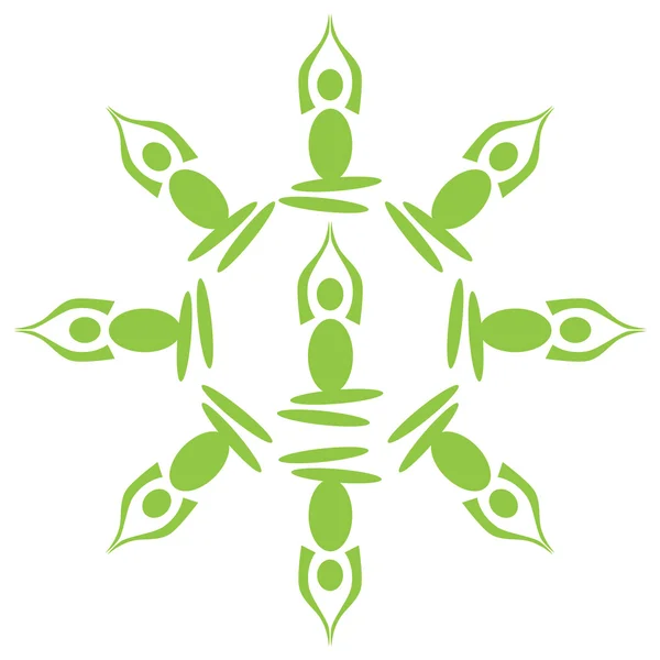 Yoga Poses Circular Green — Stock Photo, Image