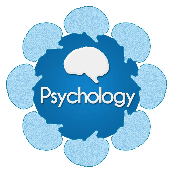 Psychologia okrągłe mózgu tekst — Zdjęcie stockowe