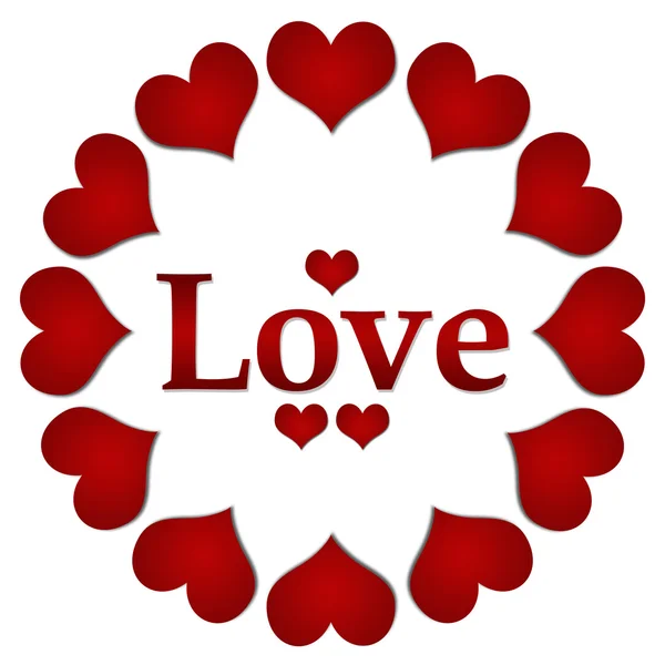 Dragoste Red Hearts Circular — Fotografie, imagine de stoc