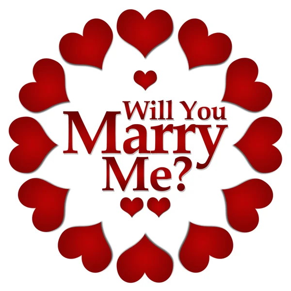 Will You Marry Me Red Hearts Circular — Stock Photo, Image