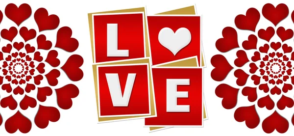 Liebe rote Herzen Quadrate — Stockfoto