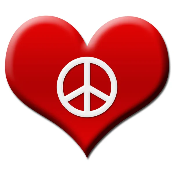 Peace Sign Inside Heart Shape — Stock Photo, Image