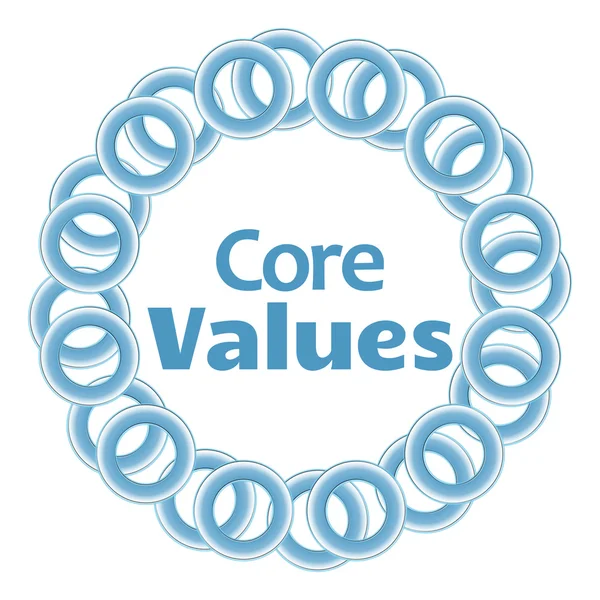 Core Values Text Inside Blue Rings Circular — Stock Photo, Image