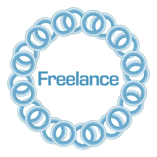 Freelance tekst in blauwe ringen circulaire — Stockfoto