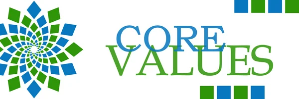 Core värden grön blå Element horisontell — Stockfoto