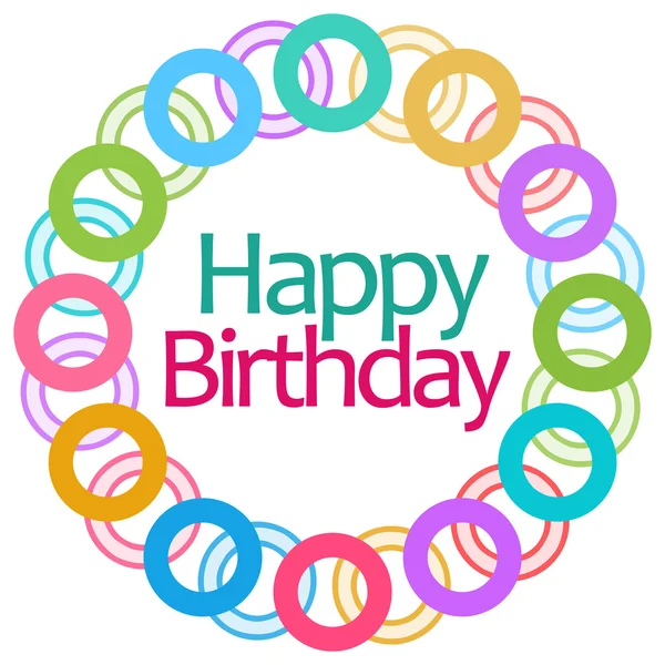 Happy Birthday Colorful Rings Circular — Stock Photo, Image